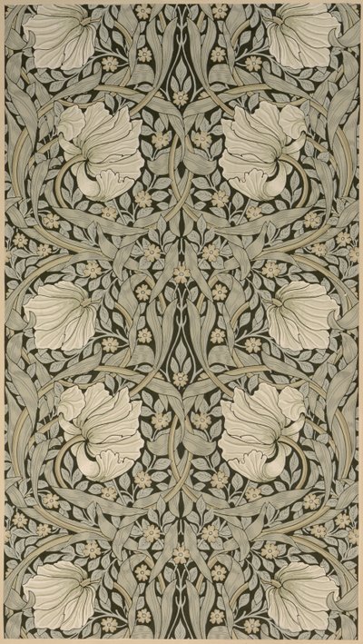 Design del parato Pimpernel, 1876, prodotto da Jeffrey & Co, Islington da William Morris